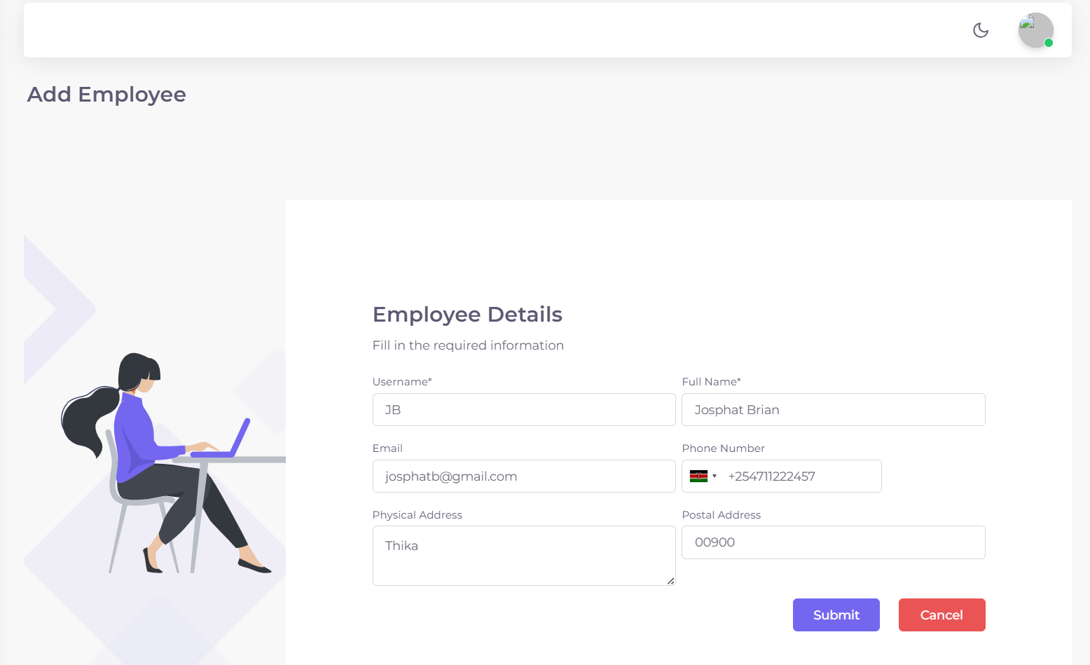 Register Employee Form